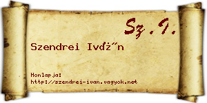 Szendrei Iván névjegykártya