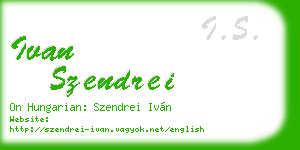 ivan szendrei business card
