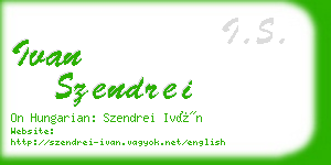 ivan szendrei business card